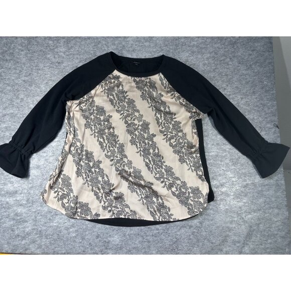 Lane Bryant Womens 22/24 Floral Pattern Blouse Long Sleeve Plus Size business - Picture 4 of 5